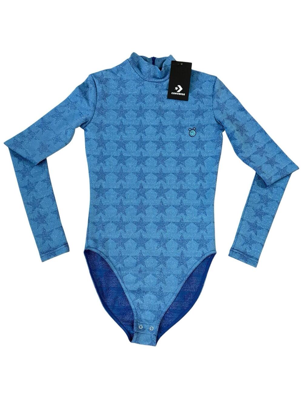 Converse Girls Long Sleeve Star One Piece One piece  Glitter/Stars Royal Blue XS